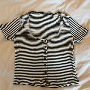 Brandy Melville ribbed striped tee